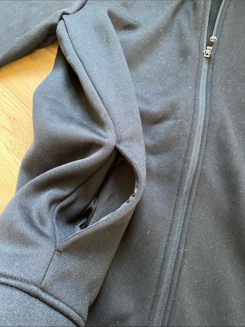 NWT adidas L Black Track Jacket with White Three-Stripes - Picture 7 of 8